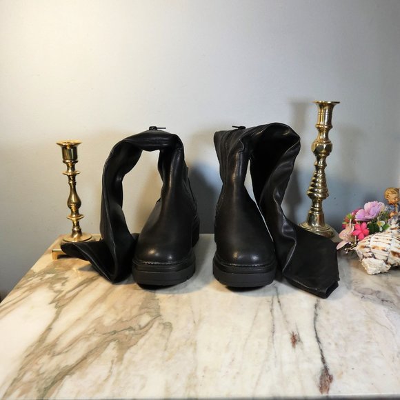 Host Pick Steve Madden Industry Black Paris Pull On Round Toe Over Knee Boot 7.5 - Picture 5 of 7